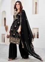 Georgette Black Festival Wear Embroidery Work Sharara Suit